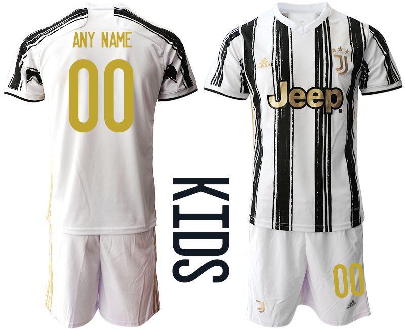 Youth 2020-2021 club Juventus home customized white Soccer Jerseys